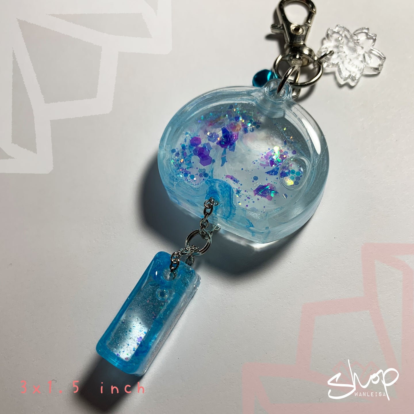 Blue Sparkles Mini Liquid Shaker Furin [2]