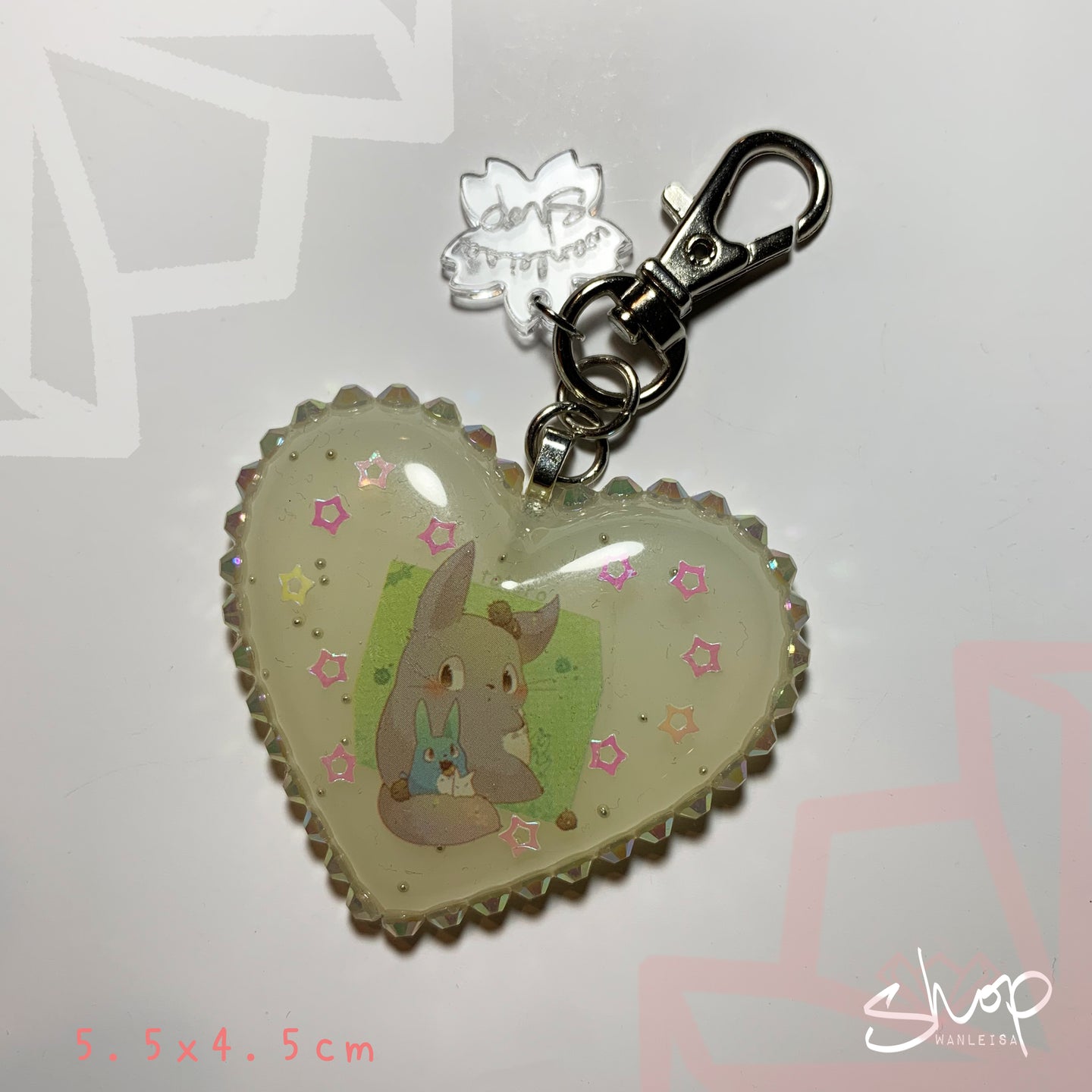 Totoro Puffy Heart Keychain