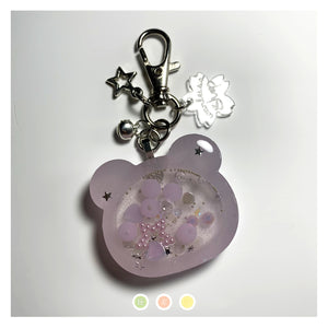 Purple Bear Liquid Shaker Keychain