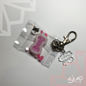 Pink Shiba Candies Keychain